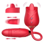 Rose Vibrator With Tonge Licking And Bullet Vibrator Female Sex Toy Adult Supplies