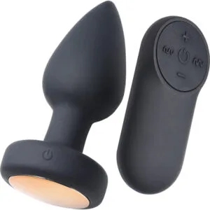 Booty Sparks Silicone 7 Mode Vibrating Butt Plug With LED Light Up Base & Remote - Small